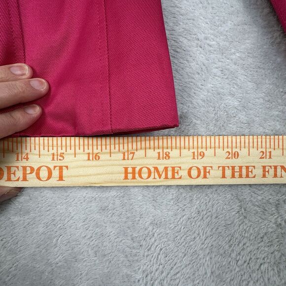 Vtg Talbots Silk Blend Blazer Women 4P Hot Pink Gem Button Career Old Money Chic - Picture 13 of 16